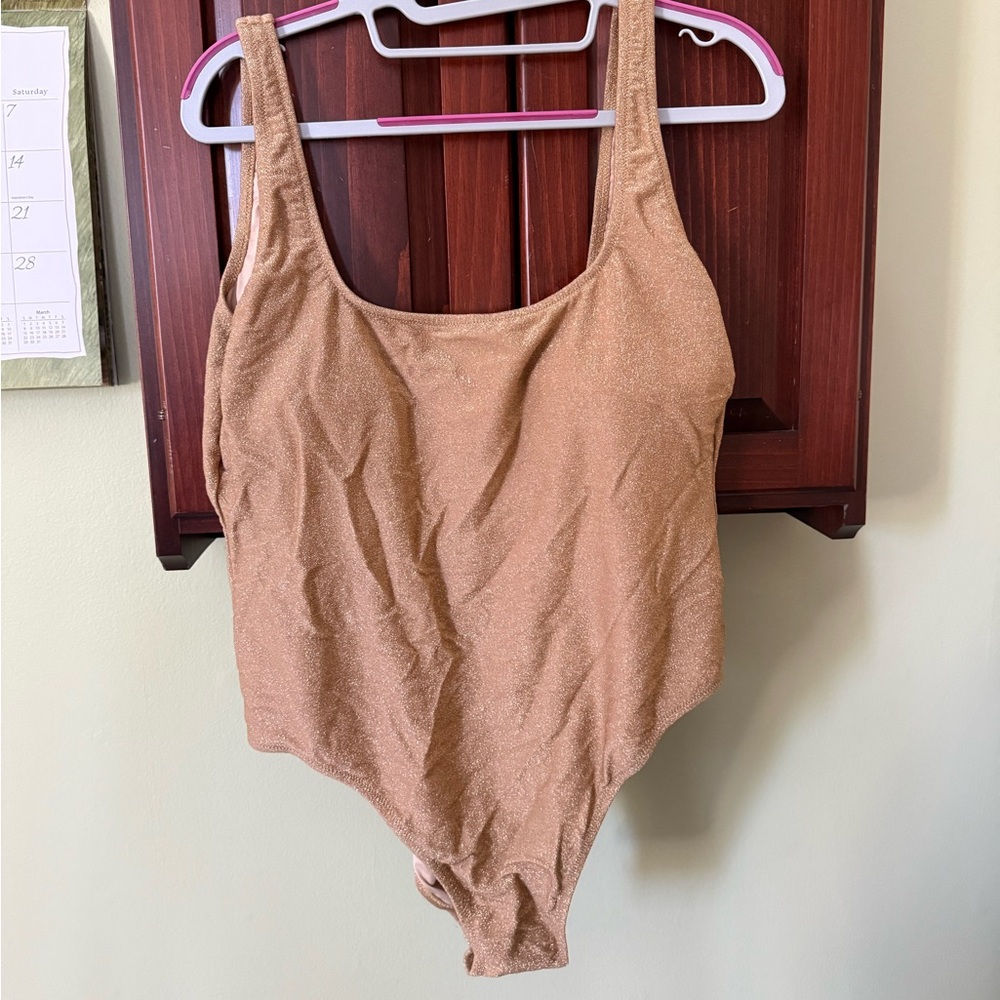 Shimmering Tan Bathing Suit